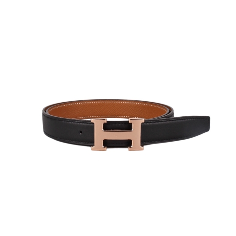 Mini H belt buckle & Reversible leather strap 24 mm