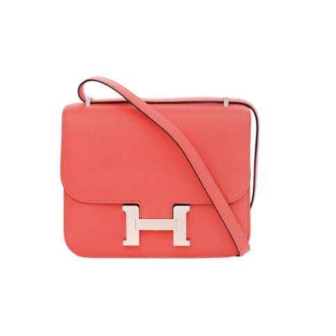 Hermes Constance 18, Rose Texas Chevre Mysore Leather with Palladium  Hardware, Preowned in Box WA001