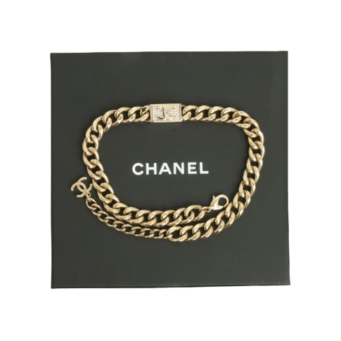 CHANEL CHANEL choker chain necklace B21 metal Silver Black Silver Used CC  B21Product Code2104101983359BRAND OFF Online Store