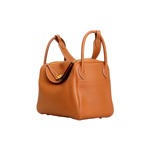 Hermès Lindy Gold Clemence 30 Palladium Hardware, 2015 (Very Good), Brown Womens Handbag