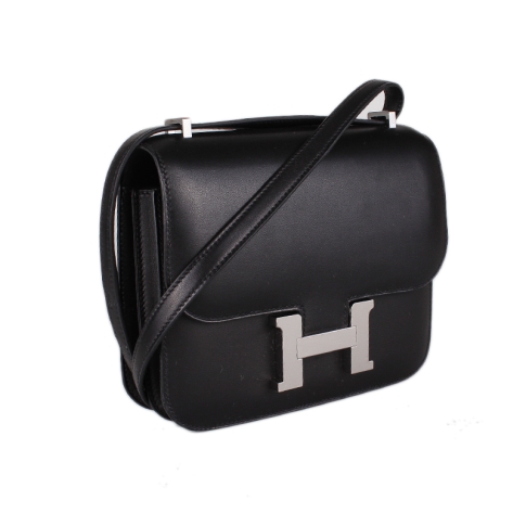 Hermes Constance 18 Black Noir Evercalf Palladium Hardware