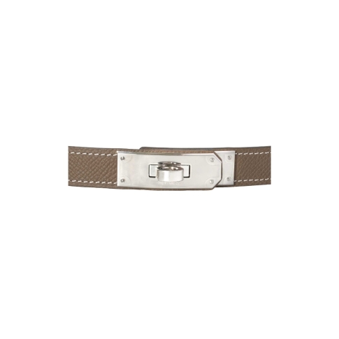 Hermes Kelly Belt Adjustable Size - Etoupe Color - Gold Hardware