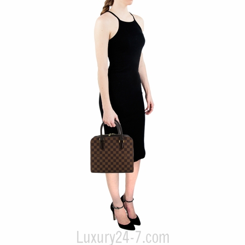 Louis Vuitton Damier Ebene Triana Top Handle Bag ○ Labellov