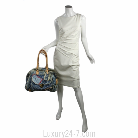 Louis Vuitton - Authenticated Bowly Handbag - Denim - Jeans Blue for Women, Good Condition