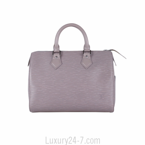 LOUIS VUITTON Purple Lilac Gray Epi Leather Speedy 25 Satchel