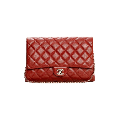 Chanel Brick Red Caviar Flap Bag