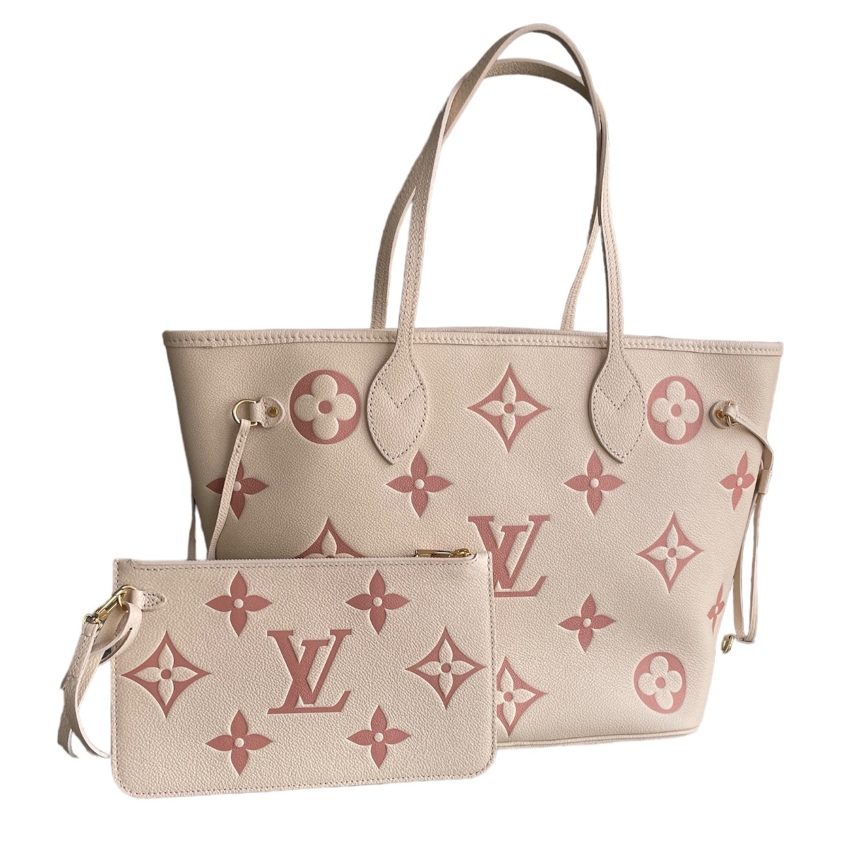 Louis Vuitton Neverfull Cream / Rose Empreinte Leather MM – Luxe Collective