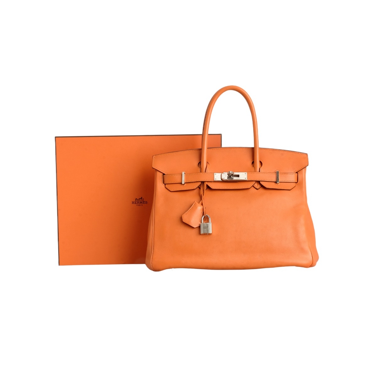 Birkin 30 leather handbag Hermès Orange in Leather - 36054623