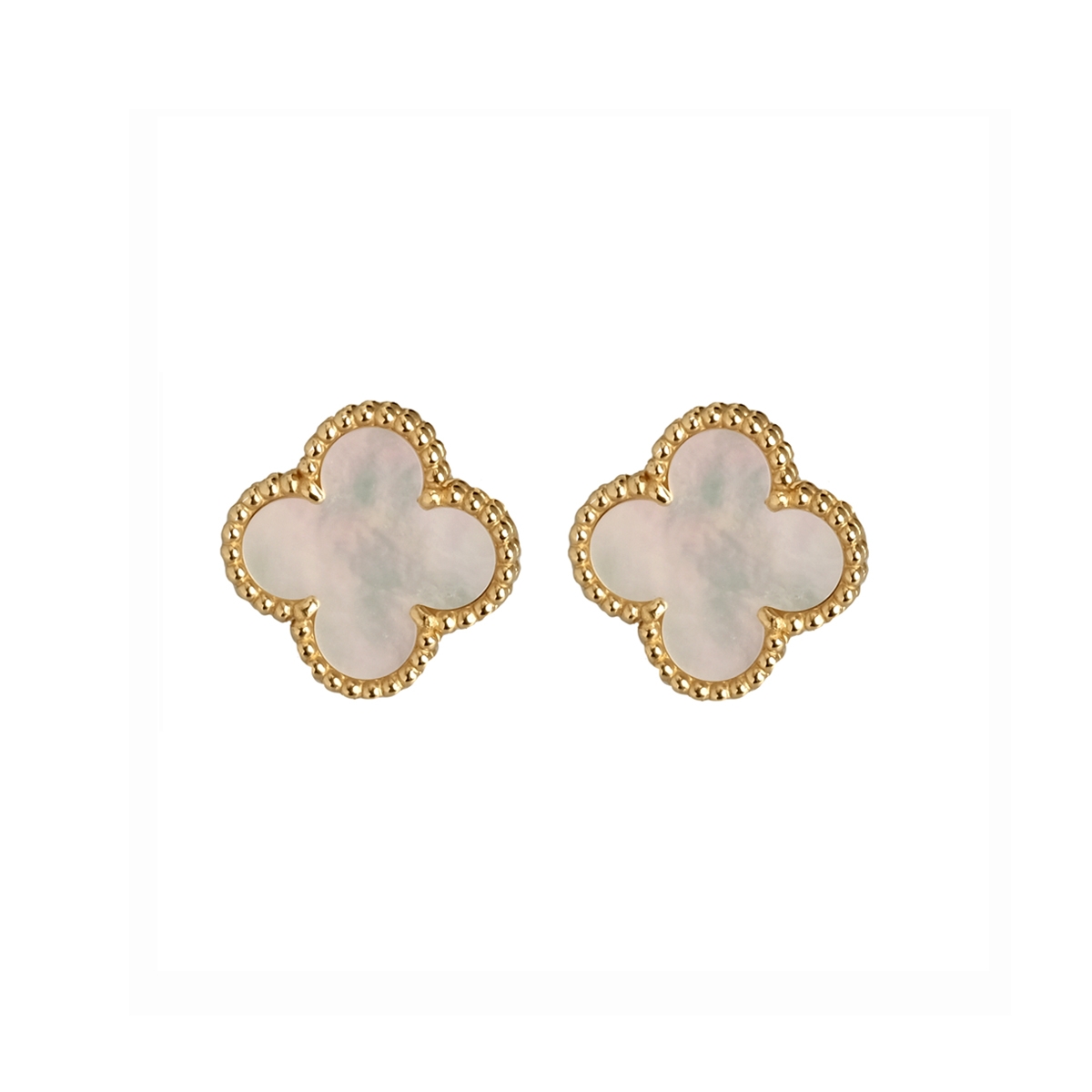 Van Cleef & Arpels Alhambra Mother Of Pearl Gold Earrings
