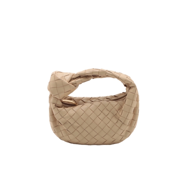 Bottega Veneta Almond Mini Jodie Intrecciato Leather Top Handle Bag
