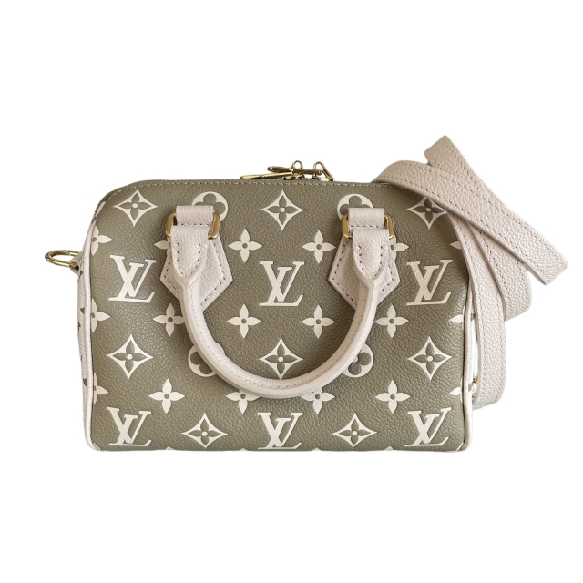 Louis Vuitton Kaki Beige Cream  Empreinte Monogram Spring in the City Speedy Bandouliere 20