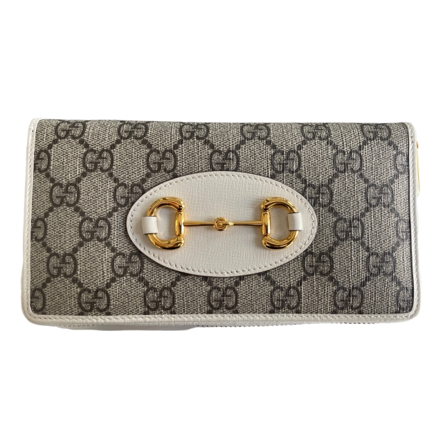Gucci GG Supreme Calfskin Horsebit 1955 Zip Around Wallet