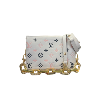 Louis Vuitton Beige Tricolor Lambskin By the Pool Coussin BB Bag