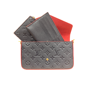 Louis Vuitton Navy/Red Empreinte Leather Pochette Felicie crossbody