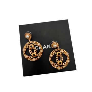 2018 Chanel Resort Gold-Tone CC Chain Drop Earrings