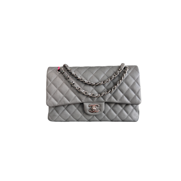 Chanel Gray Caviar Medium Double Flap Bag