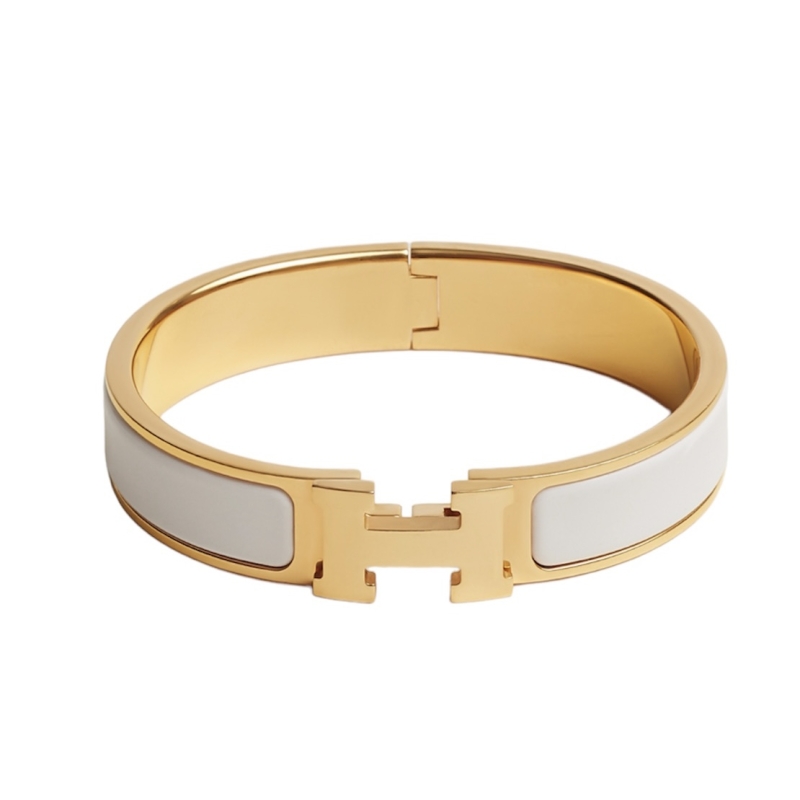 Hermès Blanc Clic H Enamel Bracelet at the best price