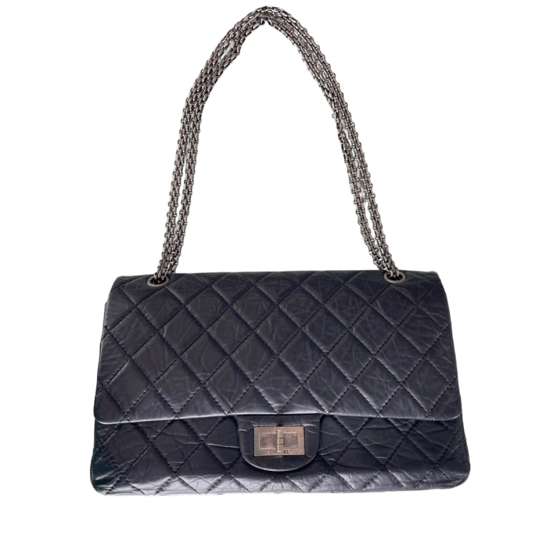 Chanel Reissue 2.55 Classic Double Flap Quilted Aged Calfskin Gold-tone 227  Black - US