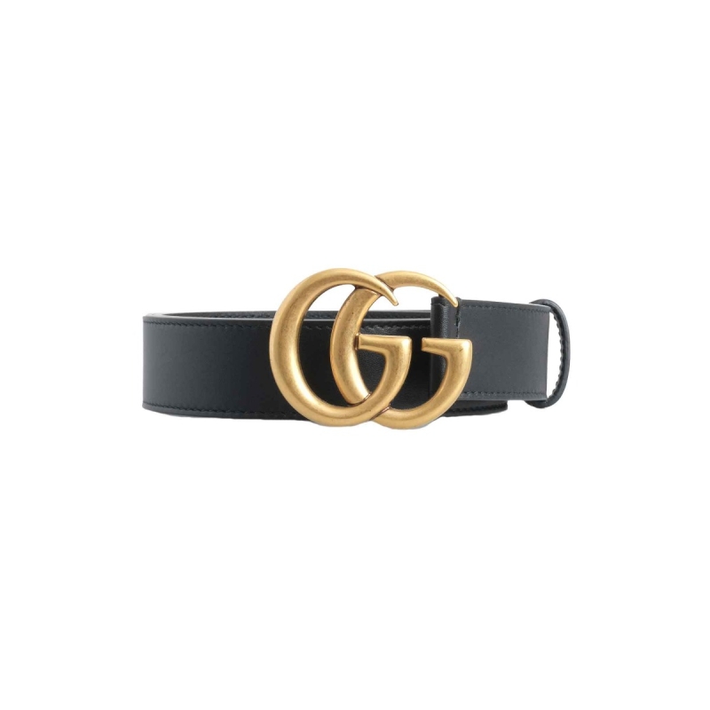 Gucci Black Double G Leather Belt 28 at the best price